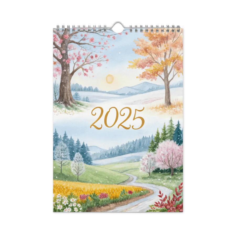 WATERCOLOR SEASONAL SCENES WALL CALENDAR 2025 product image (3)