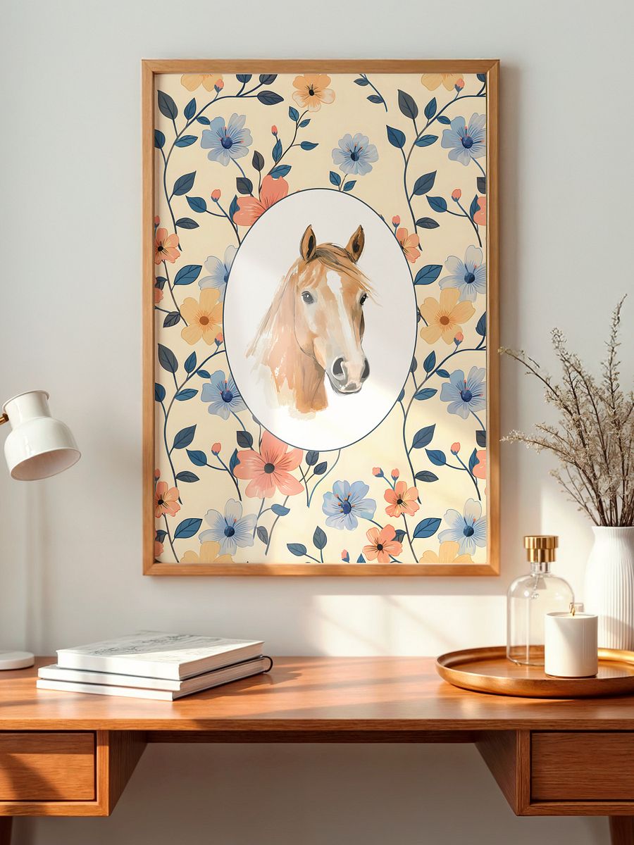Horse on Boho Wildflower Pattern product image (4)