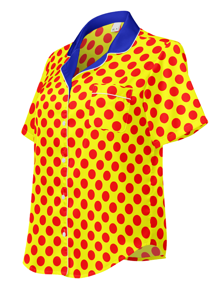 Red Polka Dots on Yellow Women's Short Sleeve Pajama Top product image (1)