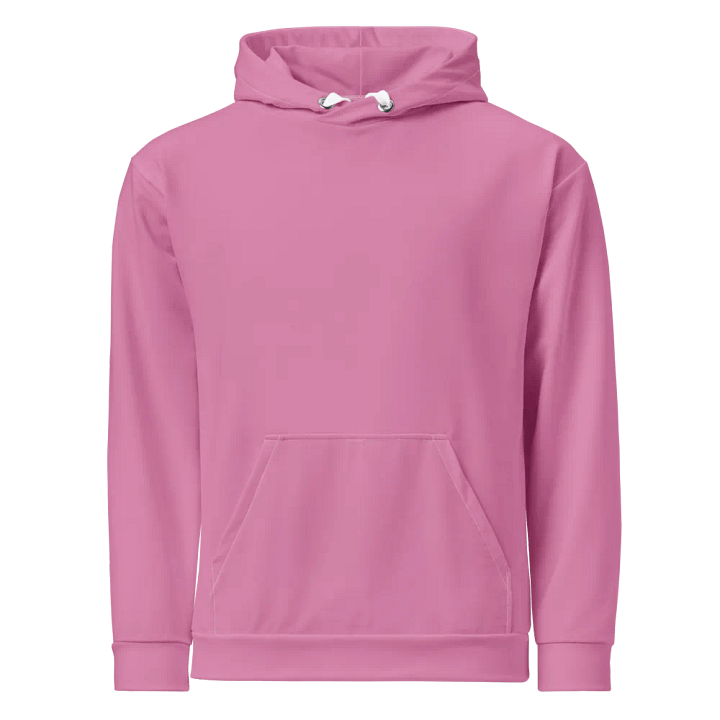 Plain Medium Carnation Pink True Summer Unisex Recycled Polyester Heavyweight Premium Hoodie by Treasure Pie product image (1)