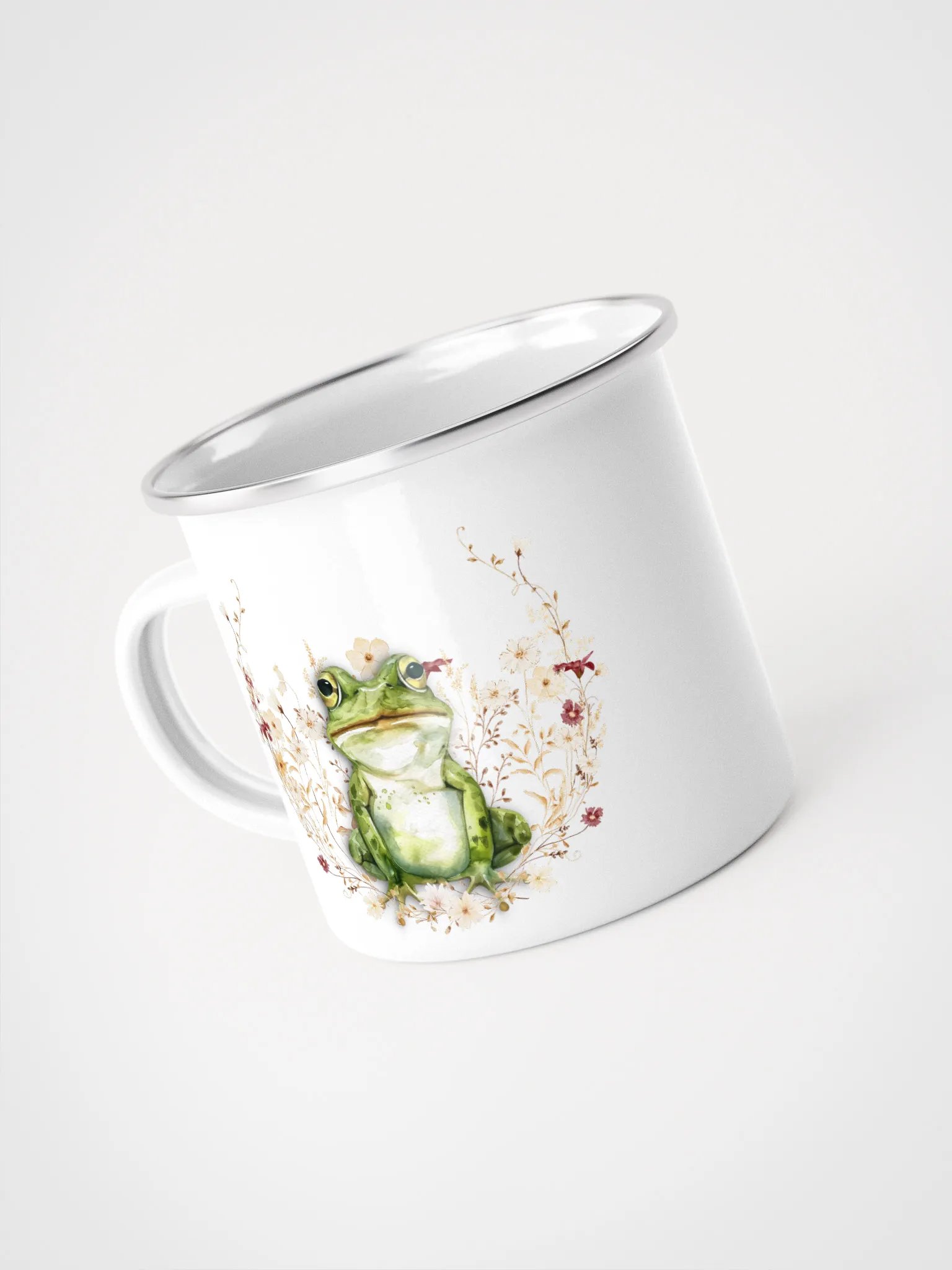 Whimsical FROG Enamel Mug - Emaille Tasse für Froschfans und Prinzessinnen product image (5)
