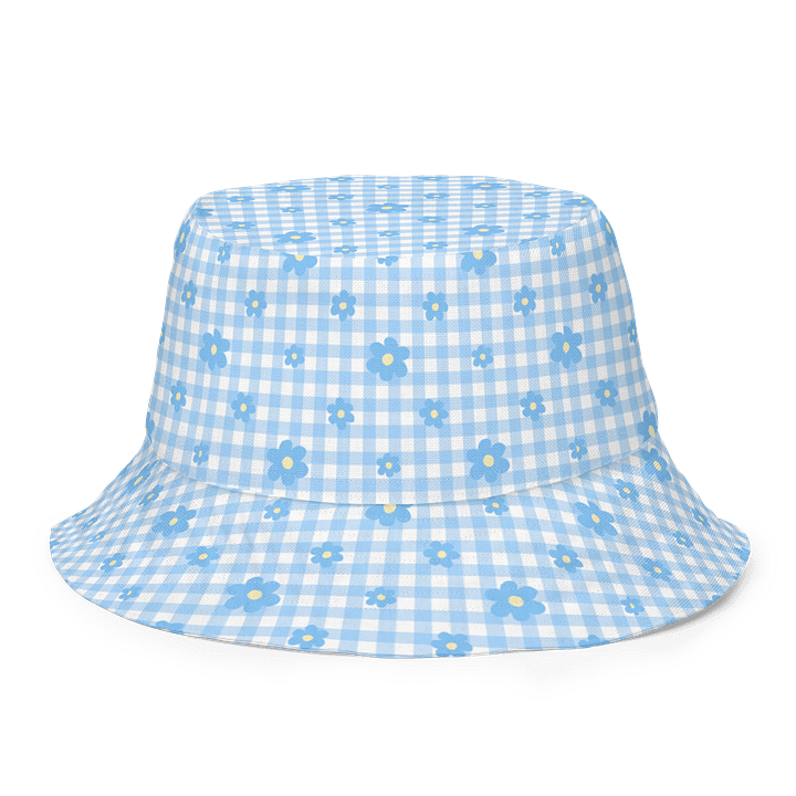 Reversible Smiley Daisy & Gingham Floral Bucket Hat – Fun Two-in-One Summer Style product image (2)