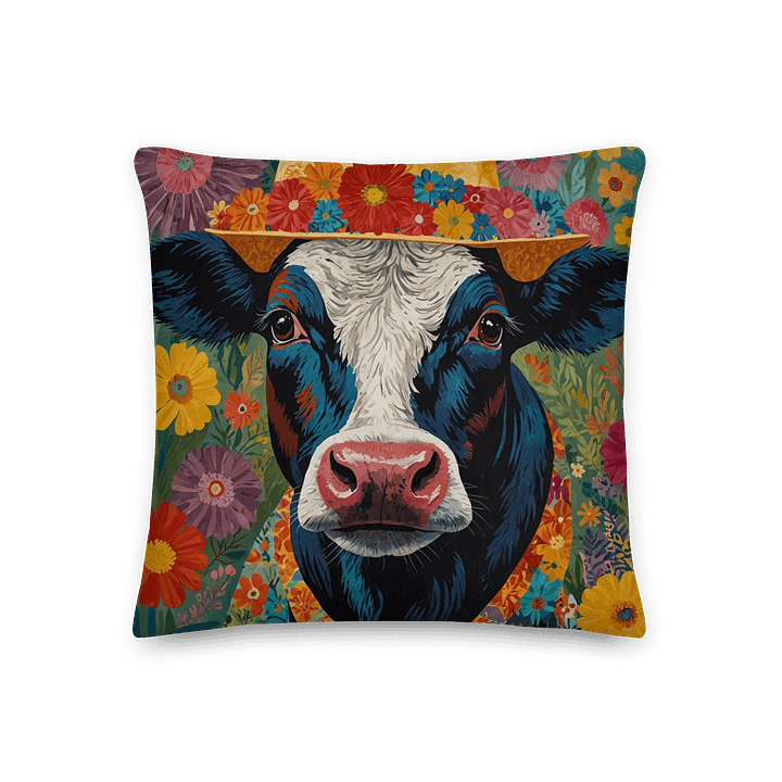 Floral Cow All-Over Print Pillow product image (1)