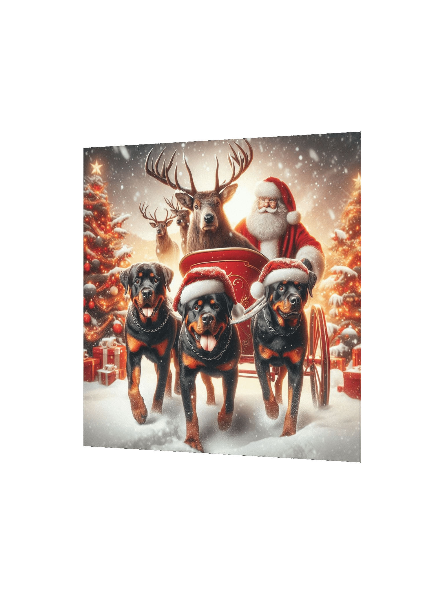 Santa's Rottweiler Sleigh Ride Poster product image (6)
