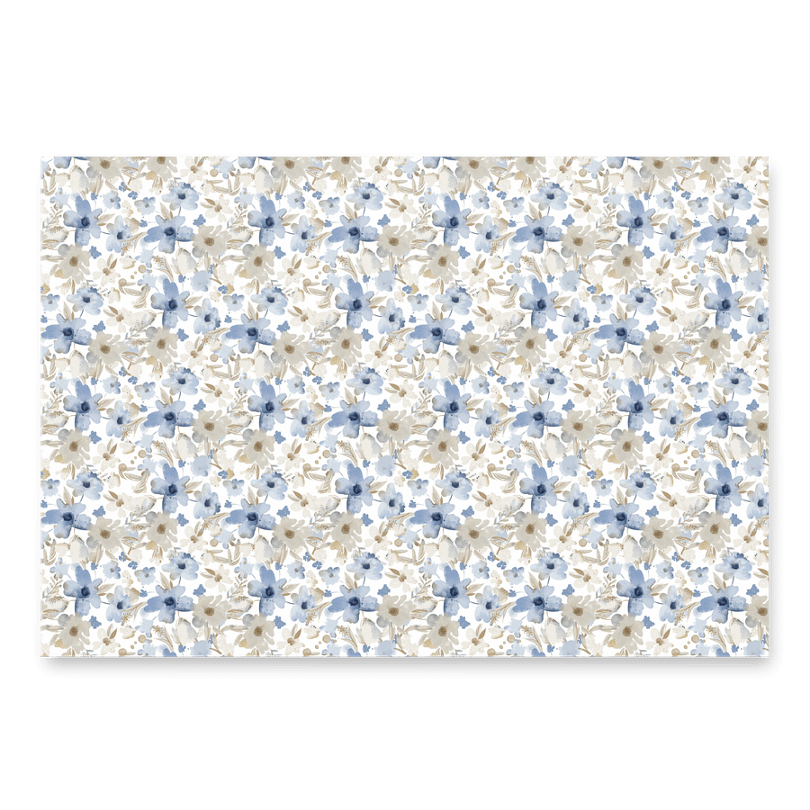 Blue Grey Flowers Paper product image (3)