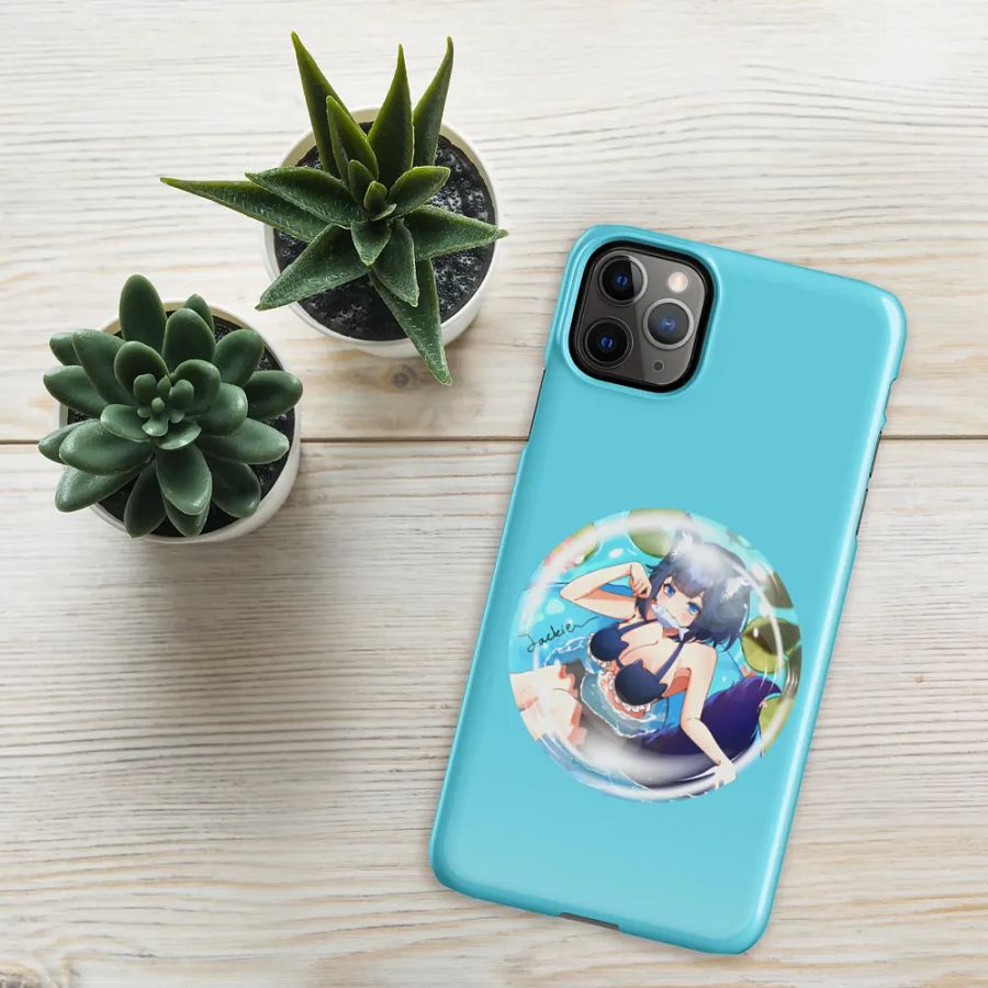 Jackie inside bubble with signature - iphone snap case coral blue product image (8)