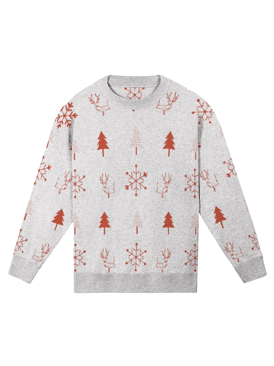 Winter Cozy Christmas Sweater | Red Tree Pattern Unisex Relaxed Fit product image (1)