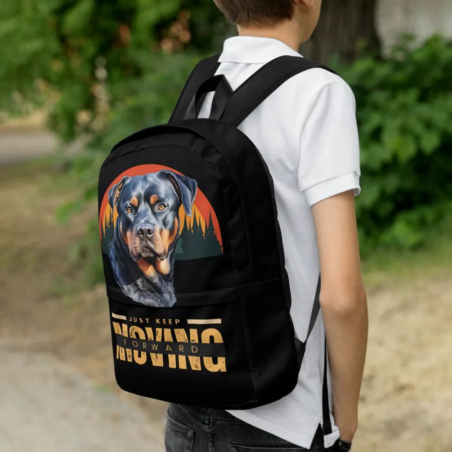Rottweiler Keep Moving Forward All-Over Print Backpack product image (3)
