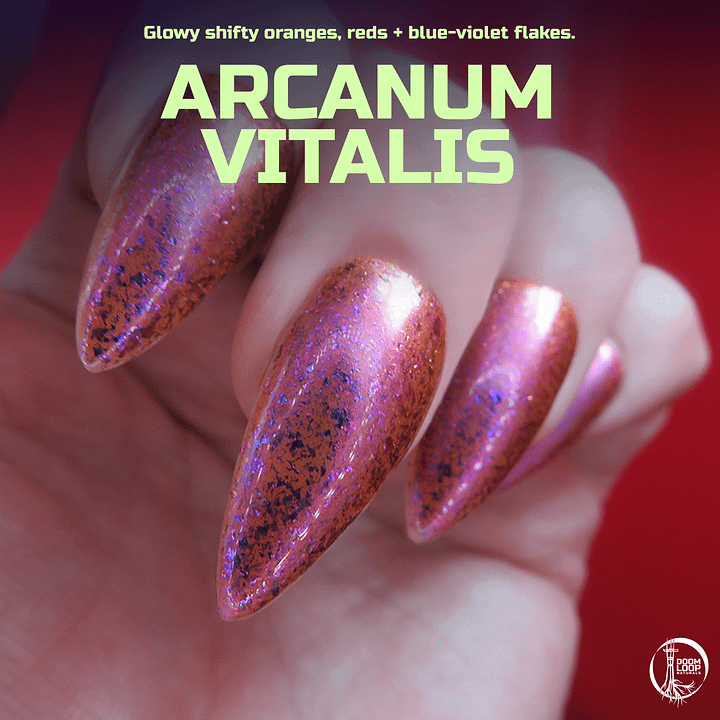 ARCANUM VITALIS - Colorshift Red-Orange Violet-Blue Flakie Nail Polish product image (1)