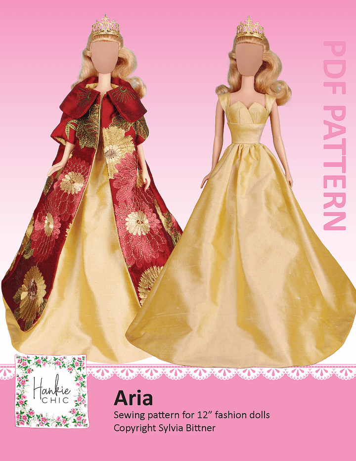 Aria sewing pattern for 12" fashion dolls product image (1)