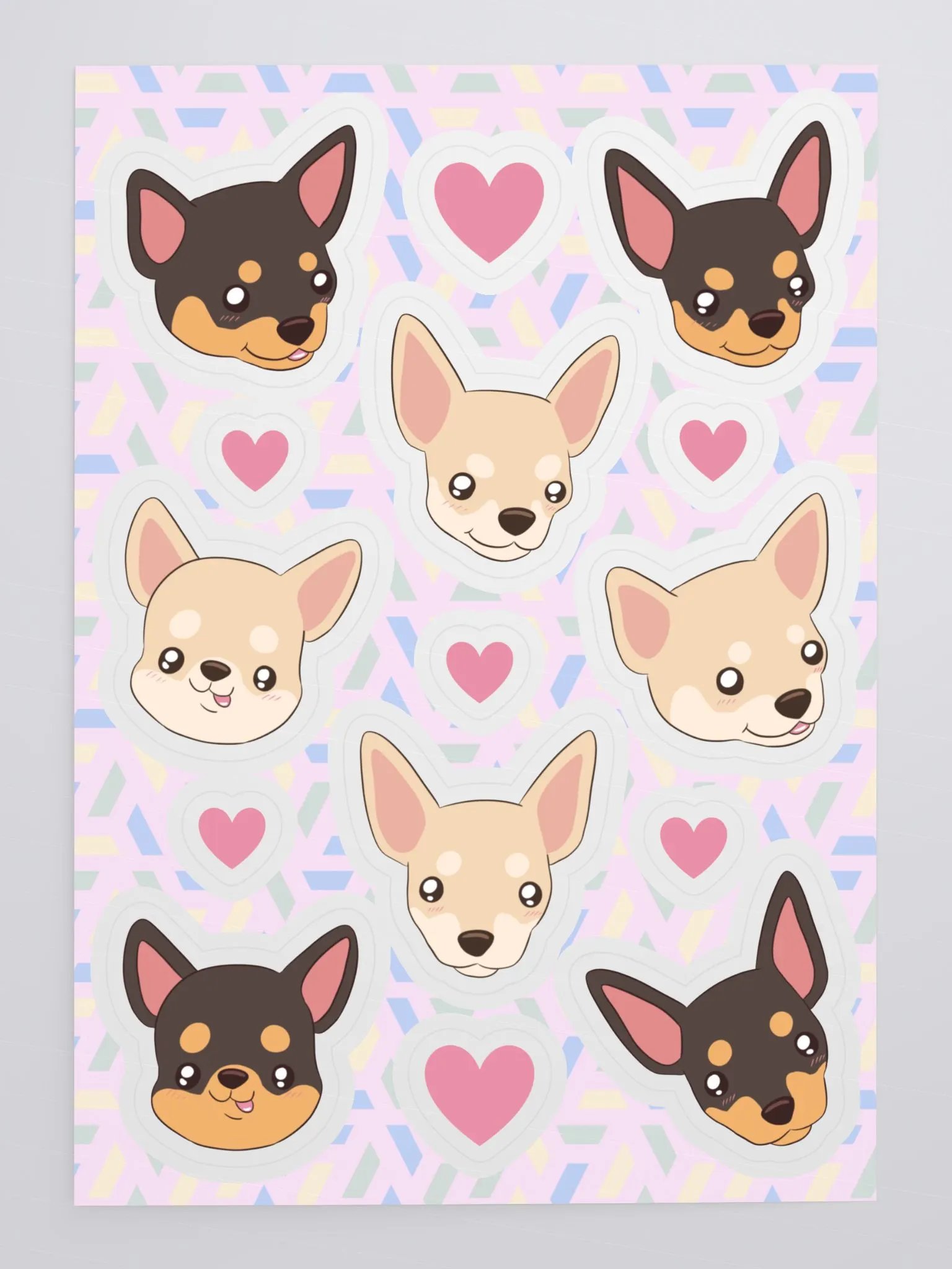 Chihuahua Love Kiss Cut Sticker Sheet product image (5)