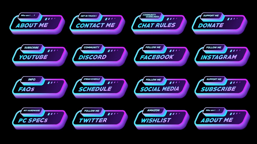 Retro Button Twitch Panels product image (2)