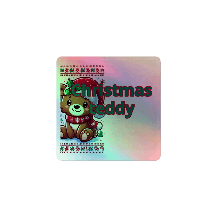 Santa Bear Christmas Holographic Sticker Sheet product image (1)
