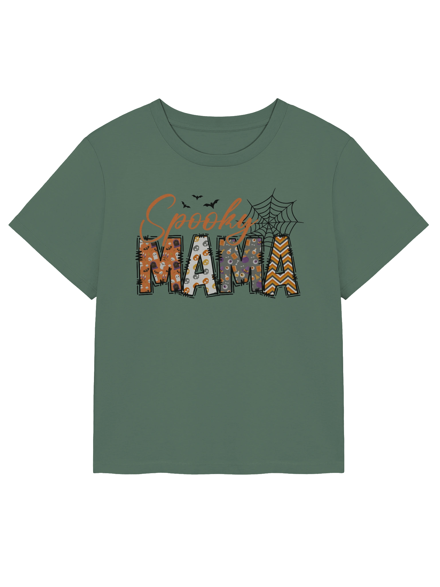 Women's Organic Ribbed Neck T-Shirt Spooky MAMA Graphic product image (1)
