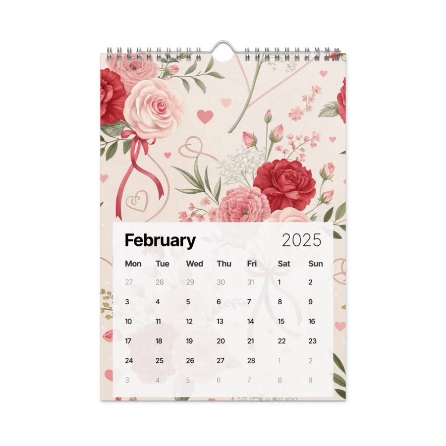 SEAMLESS FLORAL PATTERN WALL CALENDAR 2025 product image (5)