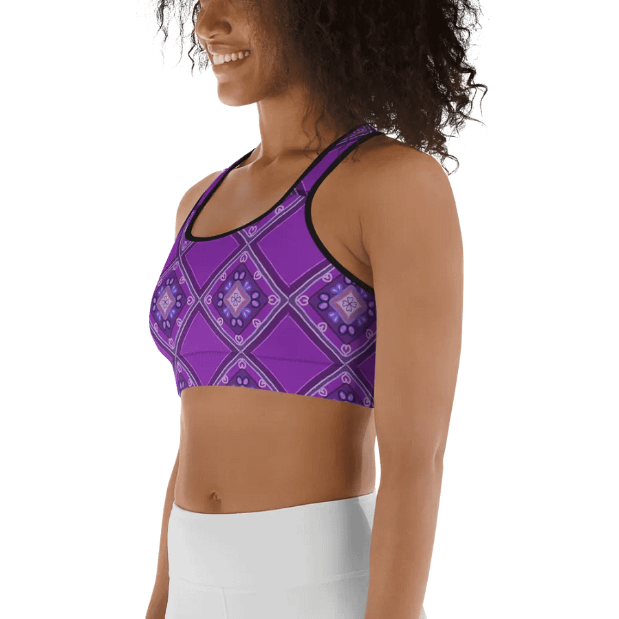 Purple Pattern Sports Bra product image (6)