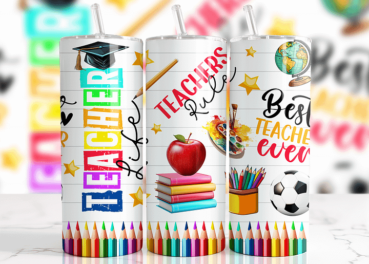 Rainbow Teacher Appreciation Tumbler product image (2)