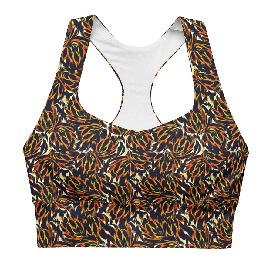 Tiger Flower | Recycled Longline Sports Bra product image (4)