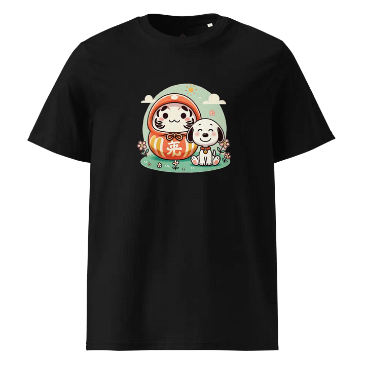 Smiling Daruma and Dog Organic Tee product image (1)