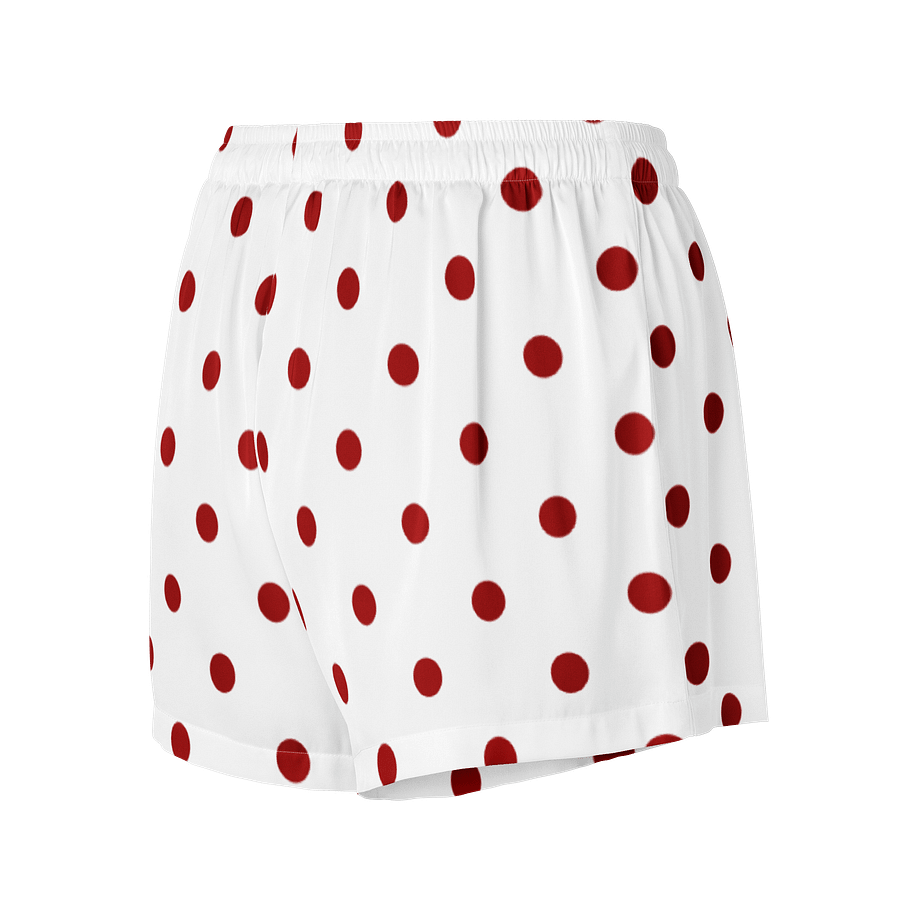 Red Polka Dots on White Women's Pajama Shorts product image (2)