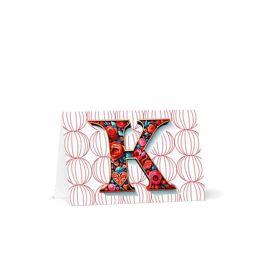 Valentine’s Monogram Letter K(1) Card product image (2)