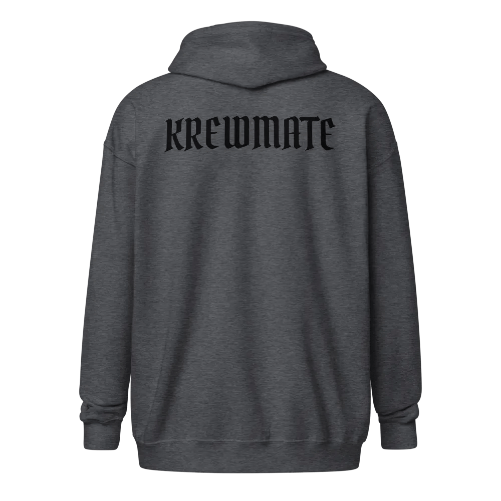 Krewmate Essential Zip Hoodie (Black Logo) product image (4)