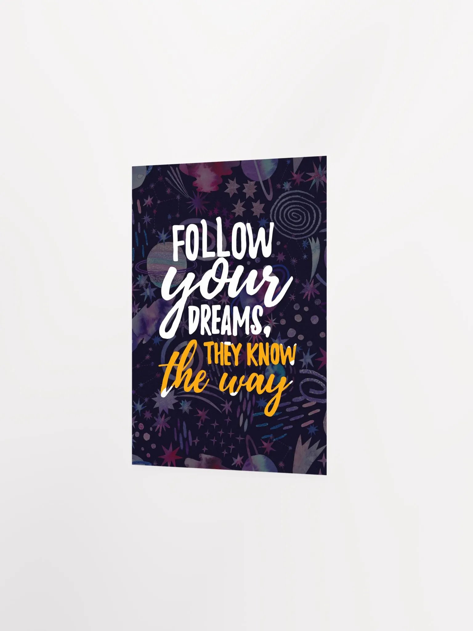 Follow your dreams [neon/synthwave/vaporwave/watercolor] — aesthetic watercolor poster, neon space poster, retrowave poster, motivation quotes product image (7)