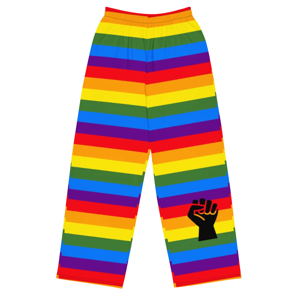 Vibrant Rainbow Stripes Wide-Leg Pants product image (1)