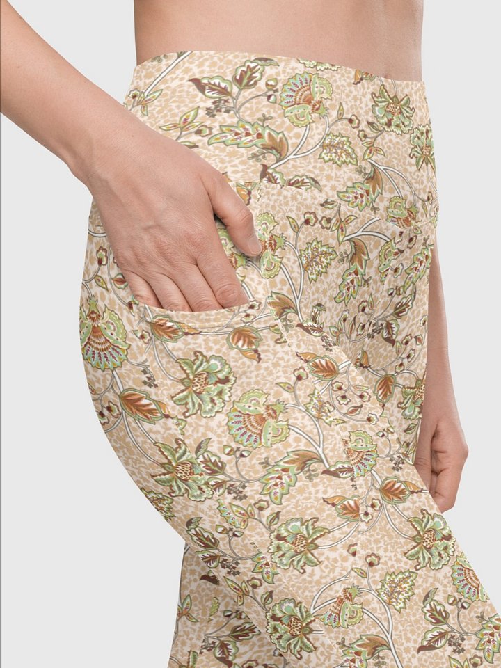 Leggings with Pockets "Elegant Neutral Beige Chintz" product image (2)