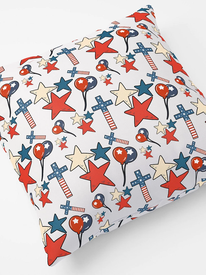 Red, White And Blue Stars And Crosses Pillow product image (1)