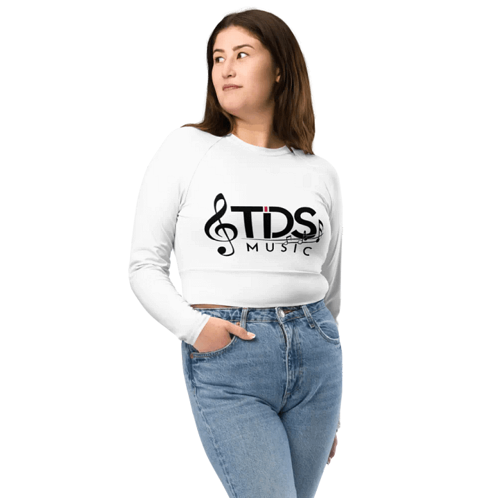 TDS Music Women's White Recycled Long Sleeve Crop Top product image (1)