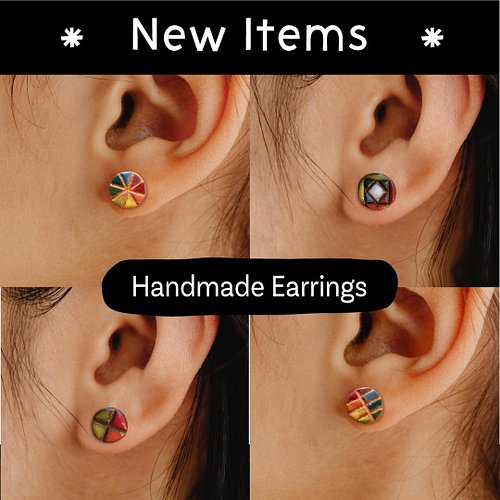 New items in the shop!👂🏻 
Handmade, hand-glazed stud earrings with secure screw-back closures. Each pair is hand formed and u...