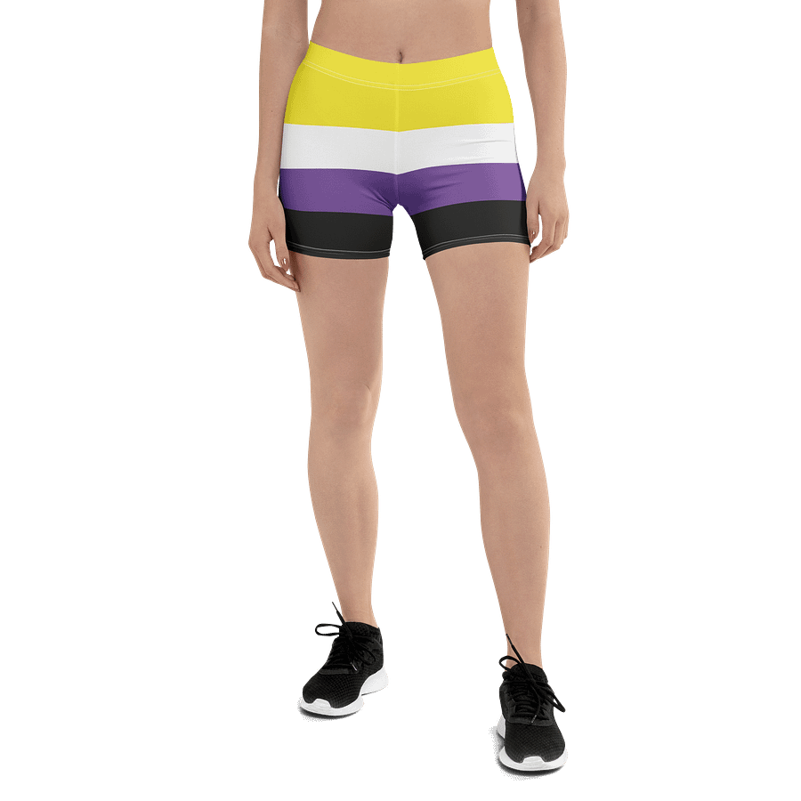 Non-binary Pride Flag Bike Shorts product image (1)