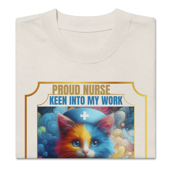 Whimsical Nurse Cat Oversized Tee product image (30)