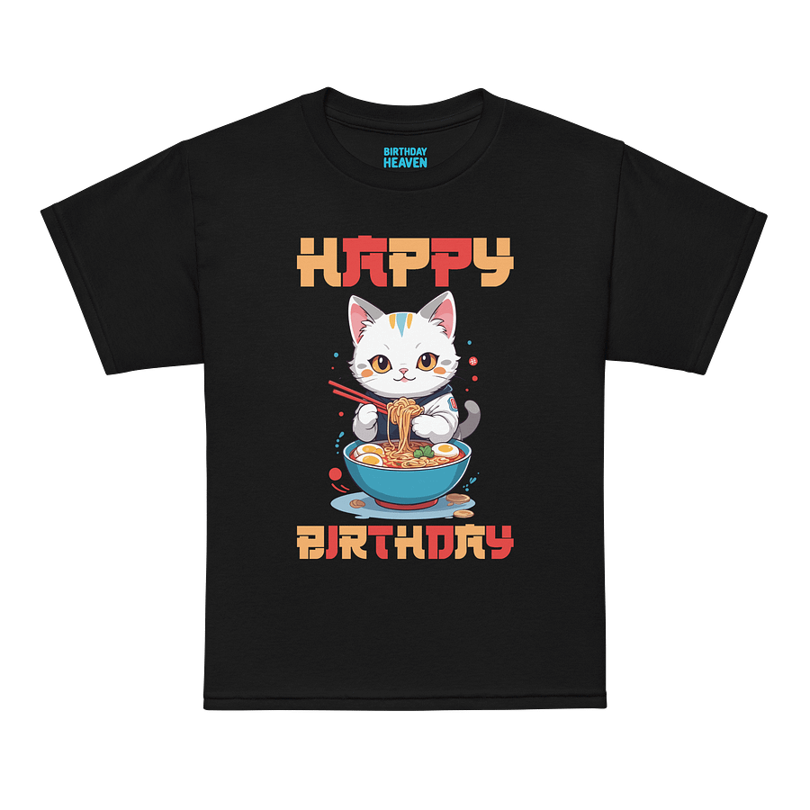 Happy Birthday (Cat With Noodles) T-Shirt For Kids product image (11)