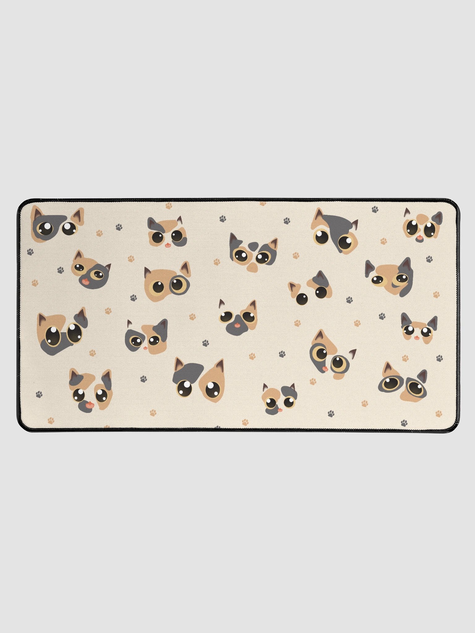 Cute Calico Cat Faces (Yellow Eyes) Desk Mat 15.5" x 31.5" product image (1)