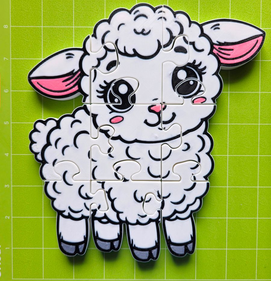 Lamb 3D Printed Jigsaw Puzzle – A Woolly Fun Challenge for Kids! product image (4)