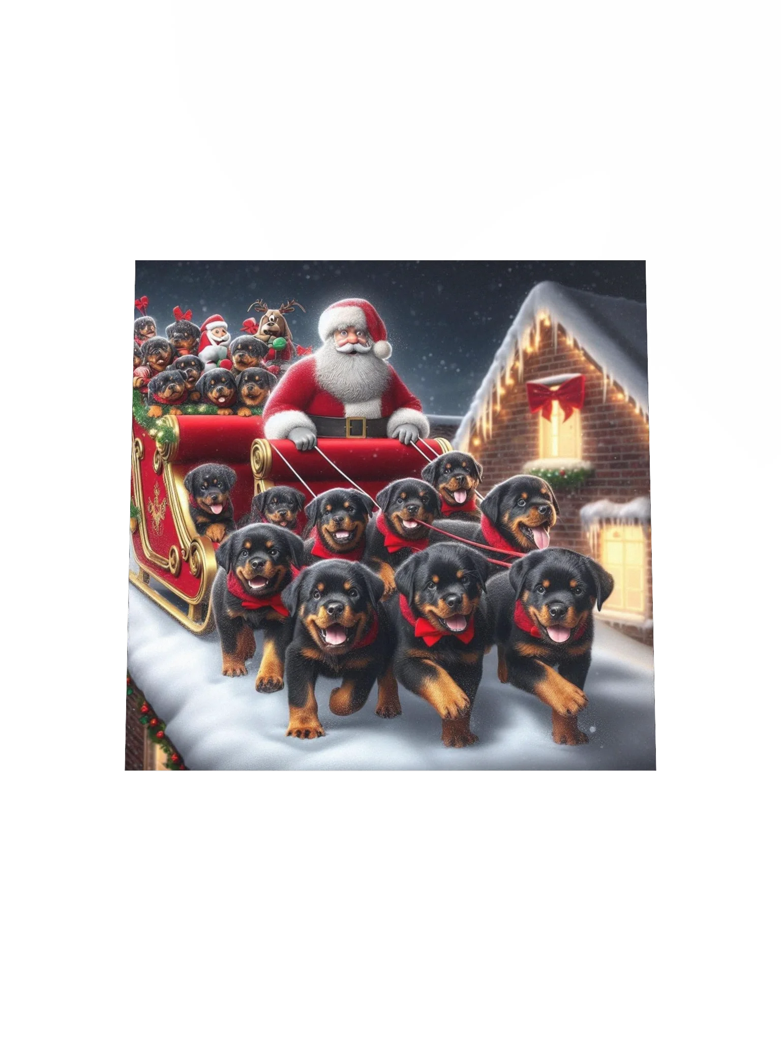 Santa's Rottweiler Sleigh Poster product image (18)