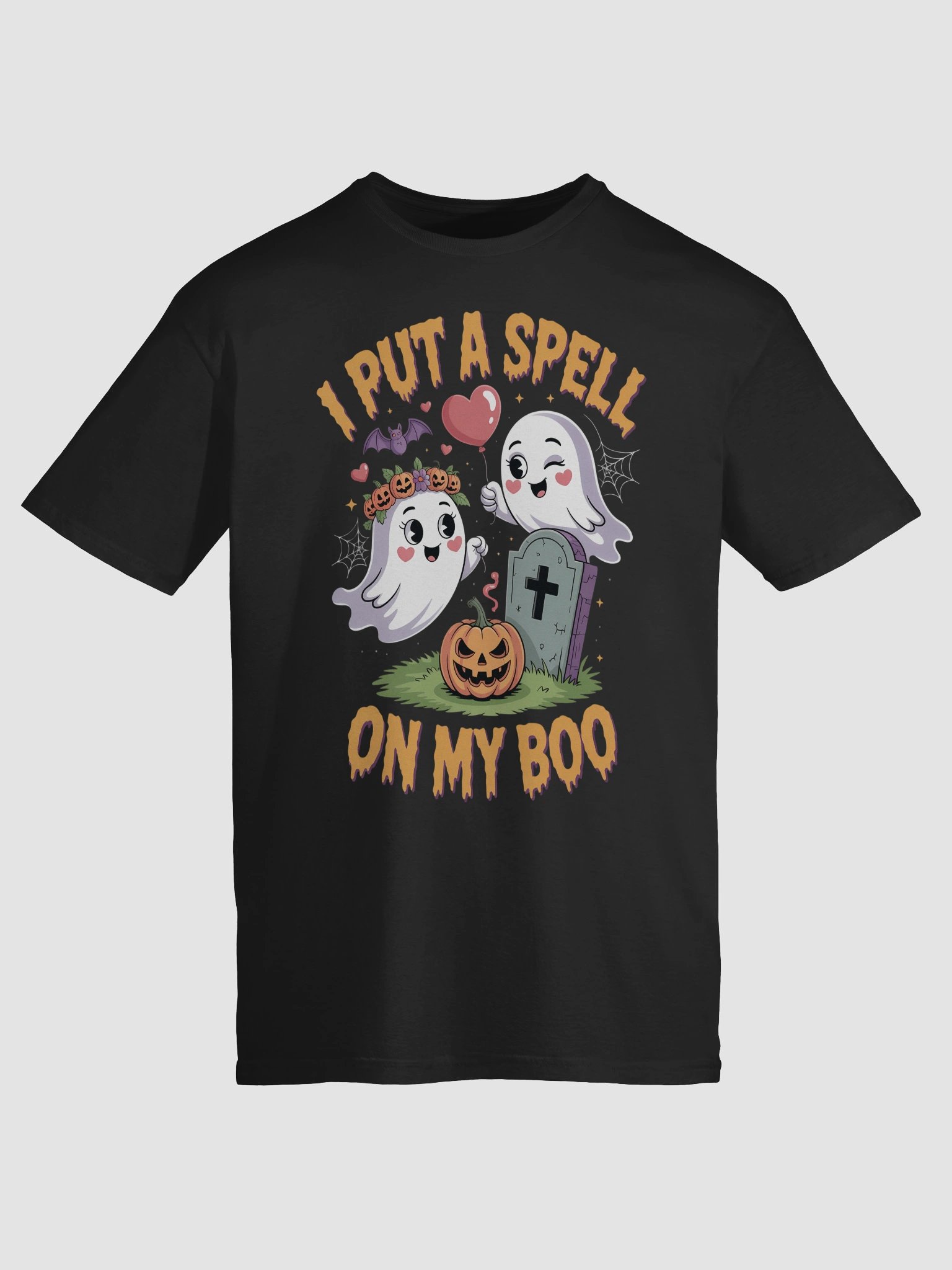 Put A Spell On My Boo - Funny Halloween Couple's T-Shirt | Spooky Cute Ghost & Pumpkin Tee product image (9)