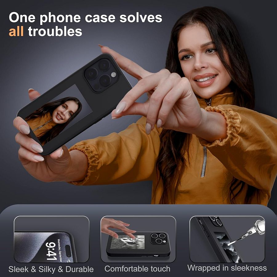Smart NFC Ink Screen Phone Case for iPhone ( 13 - 14 - 15 - ) all models product image (5)