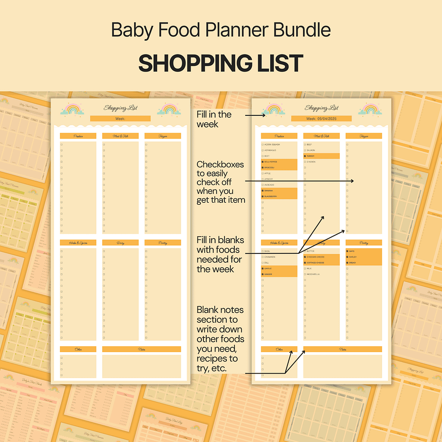 Baby Food Planner Bundle Google Sheets product image (5)