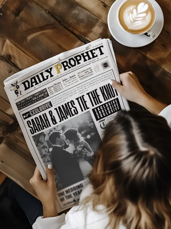 Magical Wedding Newspaper Daily Prophet Template I 100% Customizable product image (2)