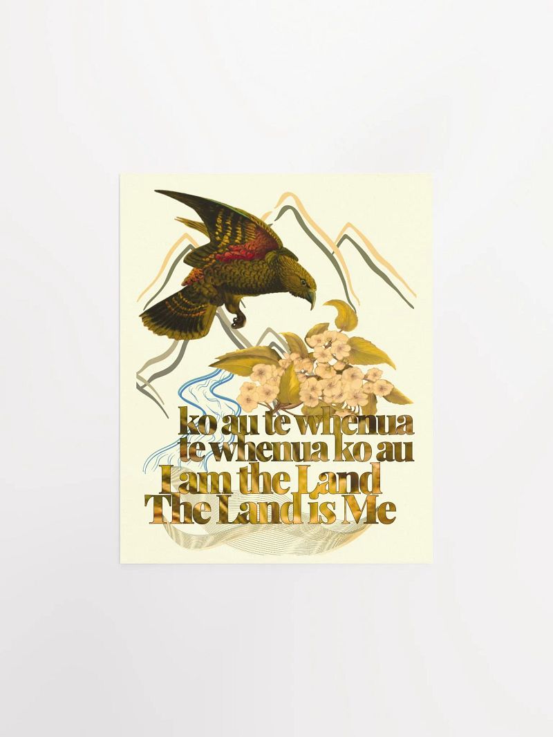 ko au te whenua Kea - Wall Print on Green