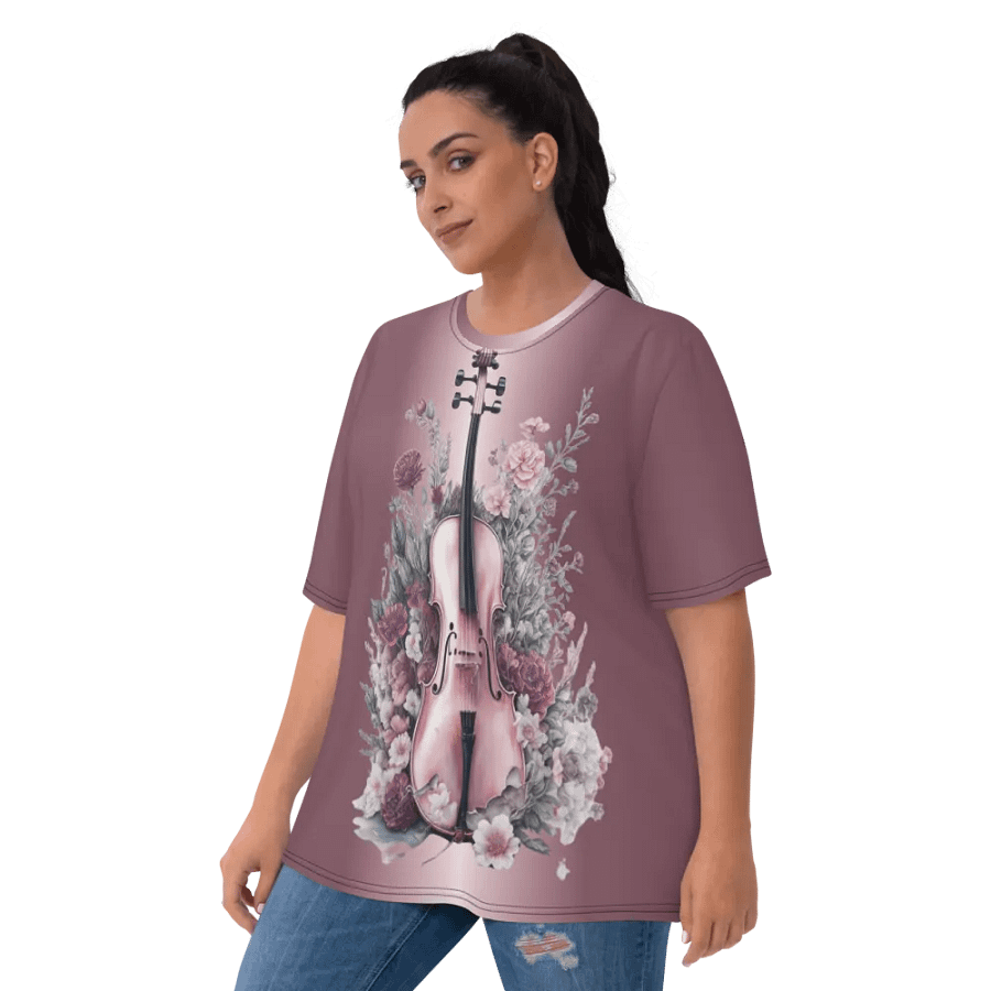 Floral Violin All Over Print T-shirt product image (3)
