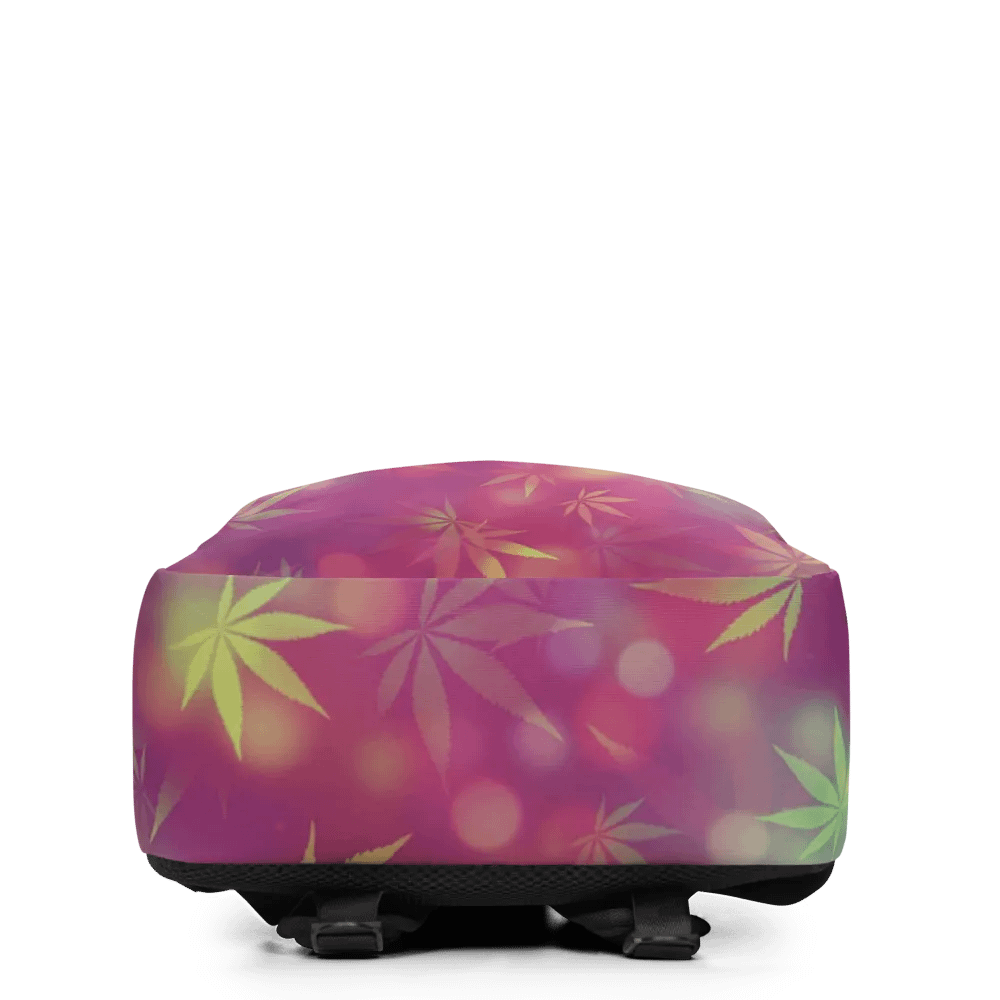 Cannabis Leaf – Vivid Maroon & Gold Bokeh Edition - Backpack product image (5)