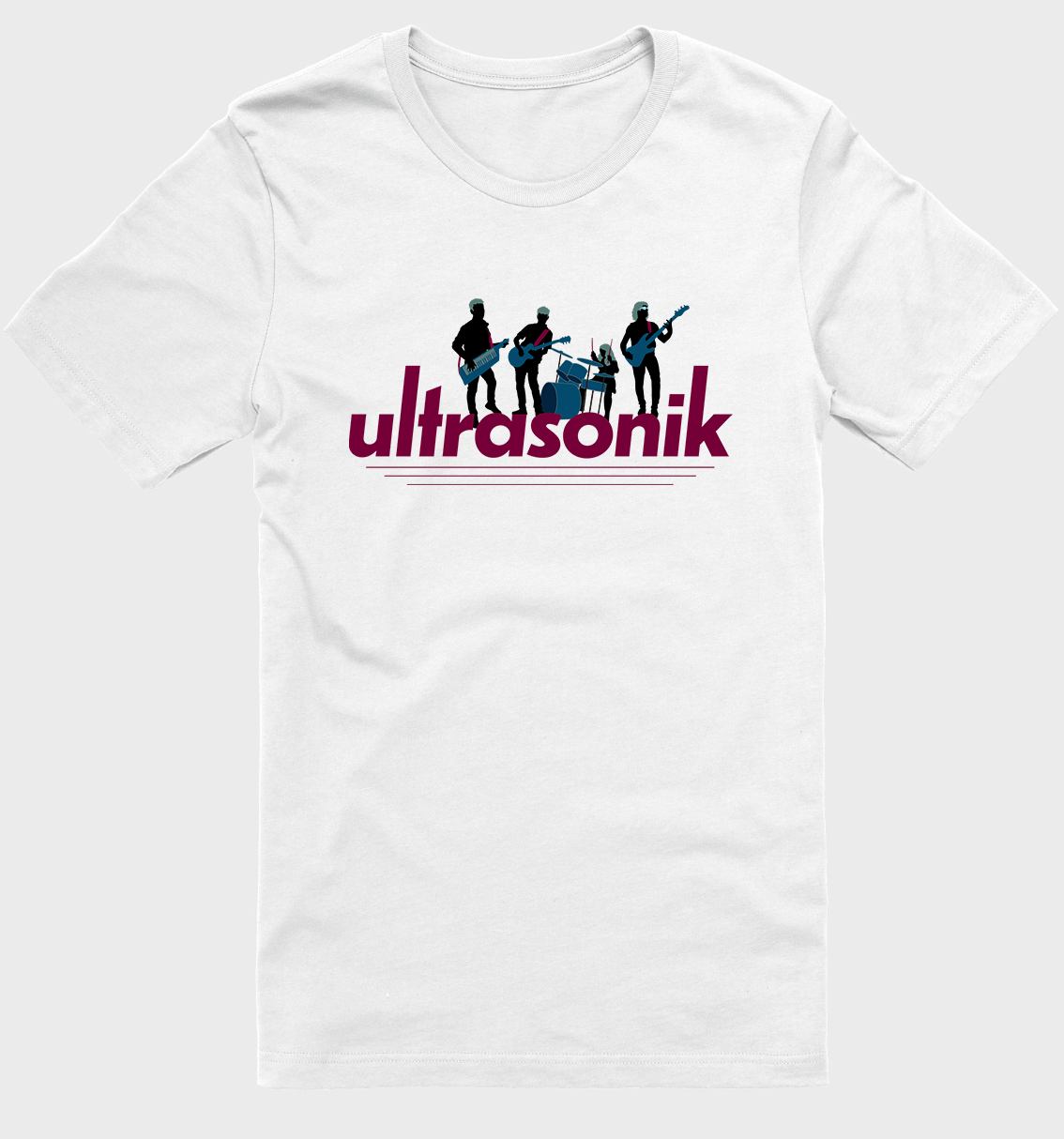 ultrasonik t-shirt (white with silhouettes logo) product image (1)