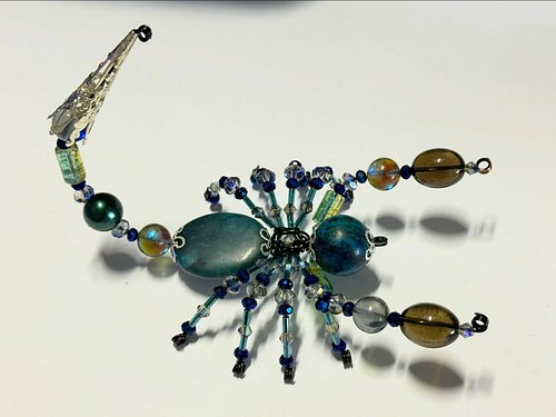 The next scorpion has arrived! This one is more blue than green and needed a little more creativity in the arms. #spider #sco...