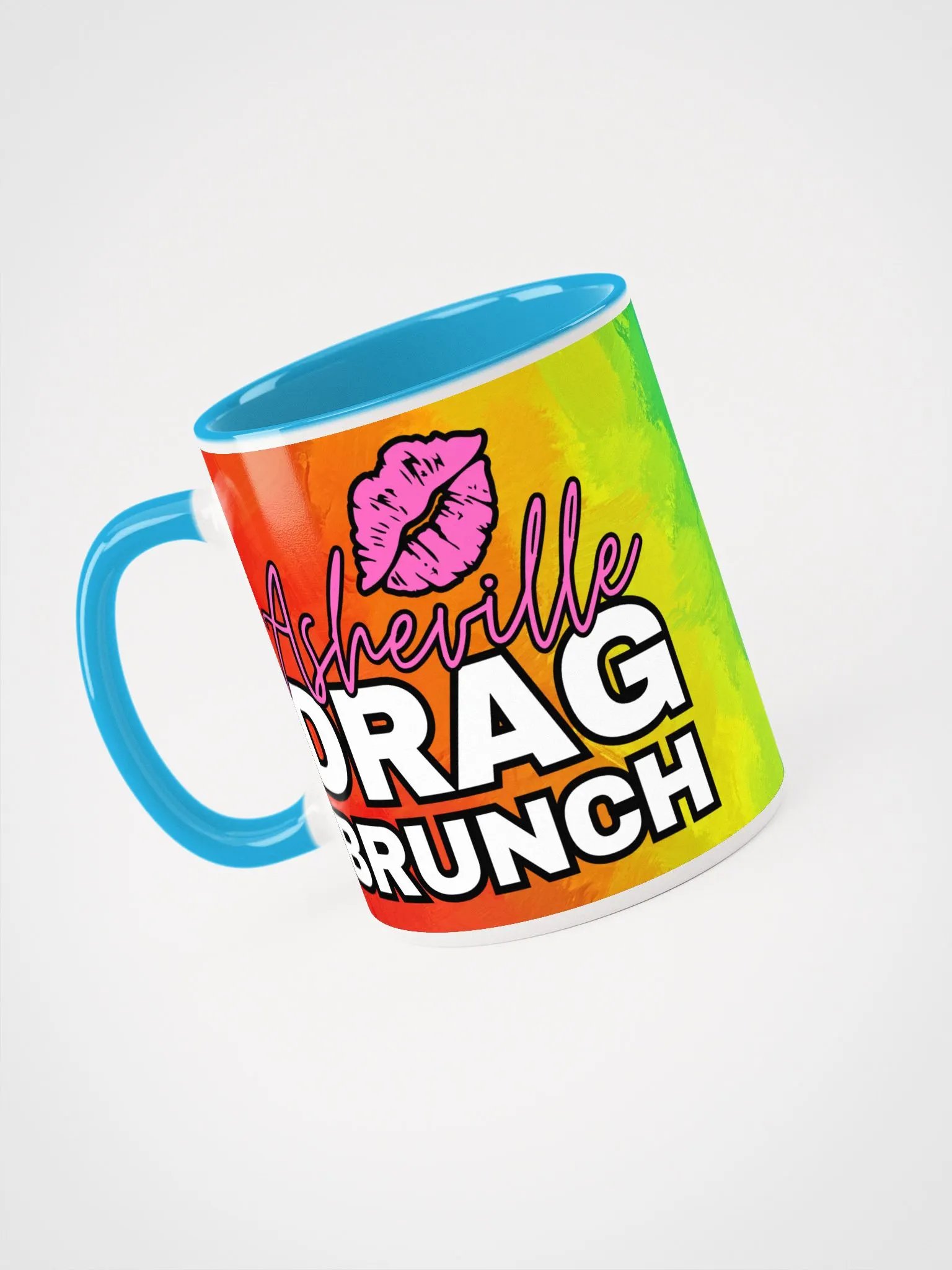 Asheville Drag Brunch Rainbow Brushstroke Mug product image (1)