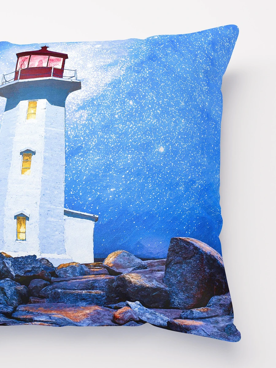 Peggy's Cove Lighthouse By Night - Nova Scotia Throw Pillow product image (3)