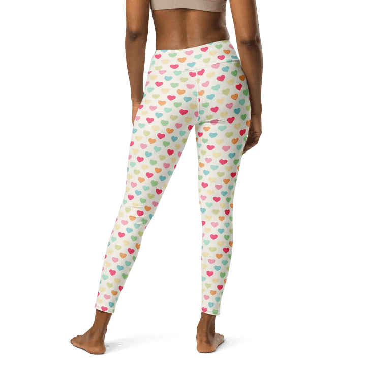 Heart Parade High-Waisted Leggings - Colorful Love Print product image (2)